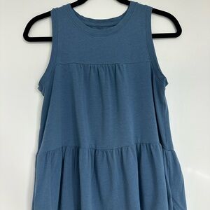 Gap Blue Babydoll Tank Top Tiered Sleeveless Flowy Top Size XS